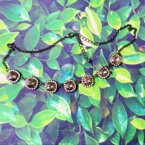 Dark silver diamond necklace